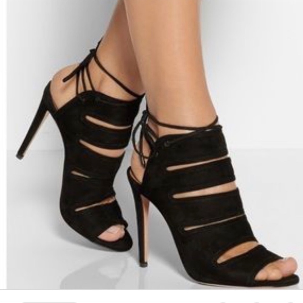 Aquazzura Sloan Seude Lace Up Heels